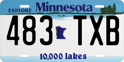 MN license plate 483TXB