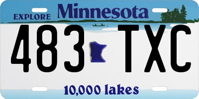 MN license plate 483TXC
