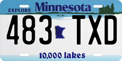 MN license plate 483TXD