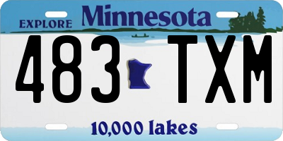 MN license plate 483TXM