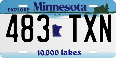 MN license plate 483TXN