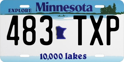 MN license plate 483TXP