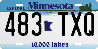 MN license plate 483TXQ