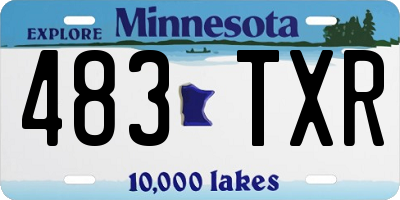 MN license plate 483TXR