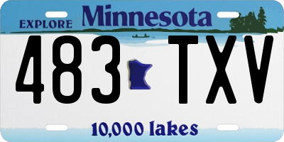 MN license plate 483TXV