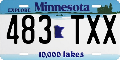 MN license plate 483TXX