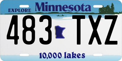 MN license plate 483TXZ