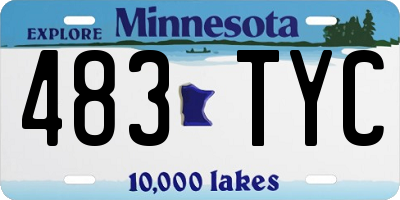 MN license plate 483TYC