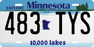 MN license plate 483TYS