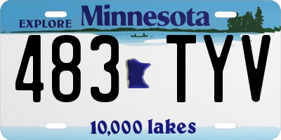 MN license plate 483TYV