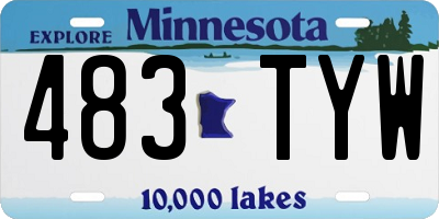 MN license plate 483TYW
