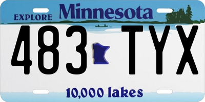 MN license plate 483TYX