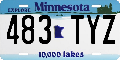 MN license plate 483TYZ