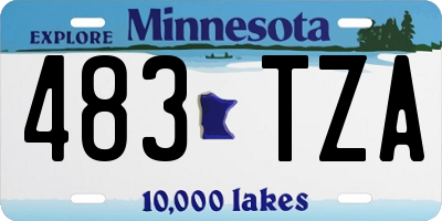 MN license plate 483TZA