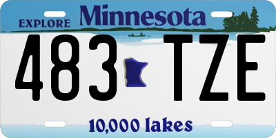 MN license plate 483TZE