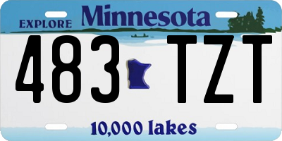 MN license plate 483TZT