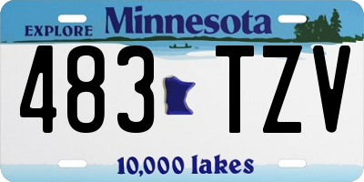 MN license plate 483TZV