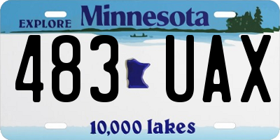 MN license plate 483UAX