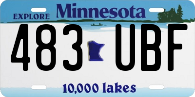 MN license plate 483UBF