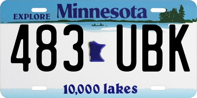 MN license plate 483UBK