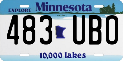 MN license plate 483UBO