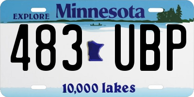 MN license plate 483UBP