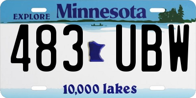 MN license plate 483UBW
