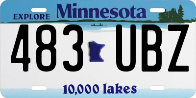 MN license plate 483UBZ