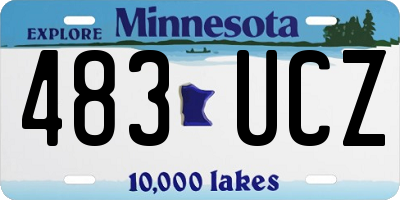 MN license plate 483UCZ