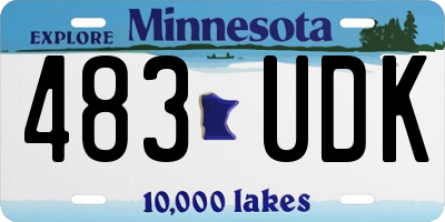 MN license plate 483UDK