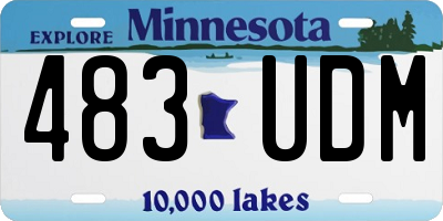 MN license plate 483UDM
