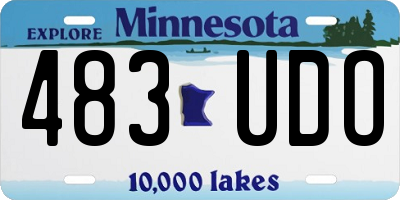 MN license plate 483UDO