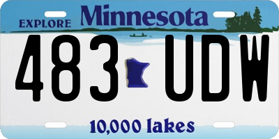 MN license plate 483UDW