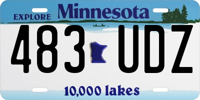 MN license plate 483UDZ