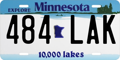 MN license plate 484LAK