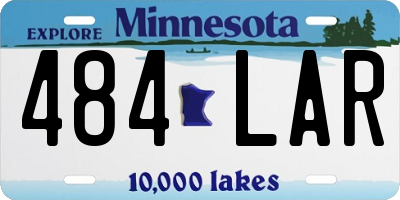 MN license plate 484LAR