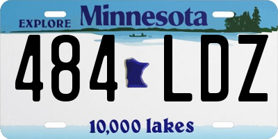 MN license plate 484LDZ
