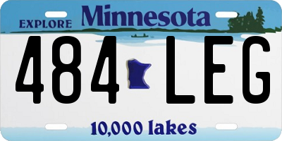 MN license plate 484LEG