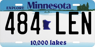 MN license plate 484LEN