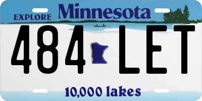 MN license plate 484LET