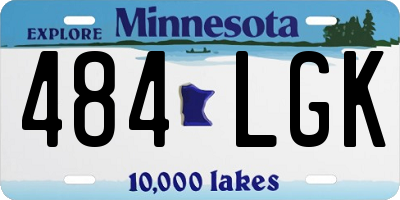 MN license plate 484LGK
