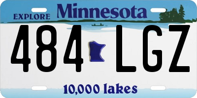 MN license plate 484LGZ