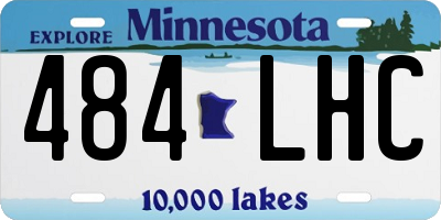 MN license plate 484LHC