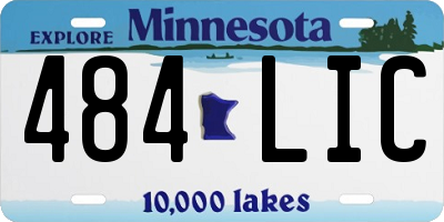 MN license plate 484LIC