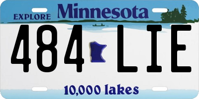 MN license plate 484LIE