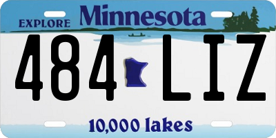 MN license plate 484LIZ