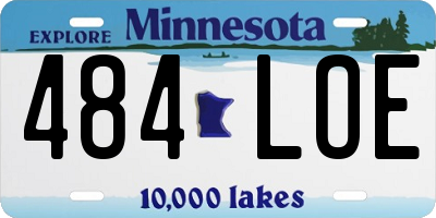 MN license plate 484LOE