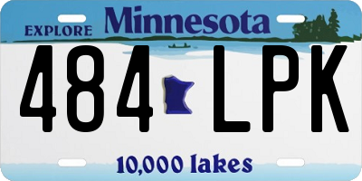 MN license plate 484LPK