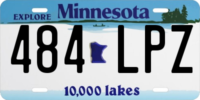 MN license plate 484LPZ