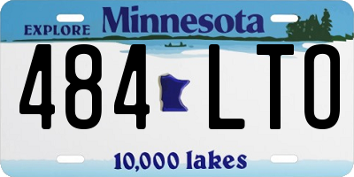 MN license plate 484LTO
